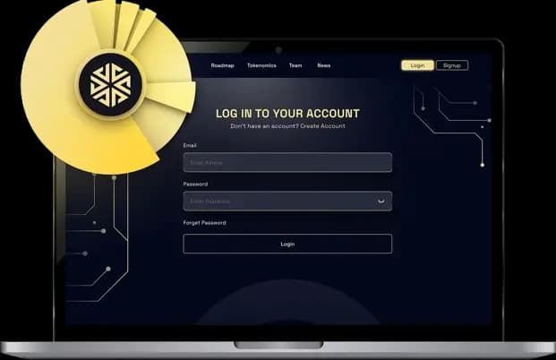 HEWE Coin cryptocurrency platform displayed on a laptop